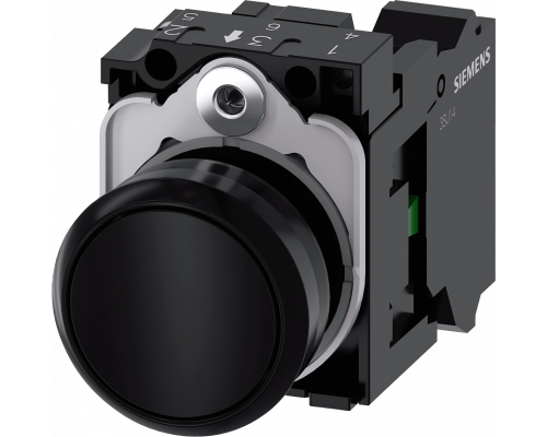 Siemens 3SU1100-0AB10-3BA0 Кнопка, 22mm, круглая, пластик, чёрная, плоская, контакты мгновенного действия Siemens 3SU1100-0AB10-3BA0 Кнопка, 22mm, круглая, пластик, чёрная, плоская, контакты мгновенного действия