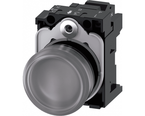 Siemens 3SU1106-6AA70-3AA0 Световой индикатор, 22mm, круглый, пластик, прозрачный матовый рассеиватель, с держателем Siemens 3SU1106-6AA70-3AA0 Световой индикатор, 22mm, круглый, пластик, прозрачный матовый рассеиватель, с держателем