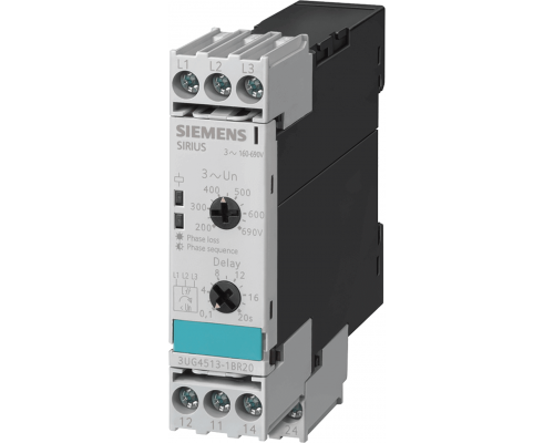 Siemens 3UG4513-1BR20 Реле контроля фаз с фиксированной уставкой снижения напряжения 20% (3x 160-690 В, 50/60 Гц) Siemens 3UG4513-1BR20 Реле контроля фаз с фиксированной уставкой снижения напряжения 20% (3x 160-690 В, 50/60 Гц)