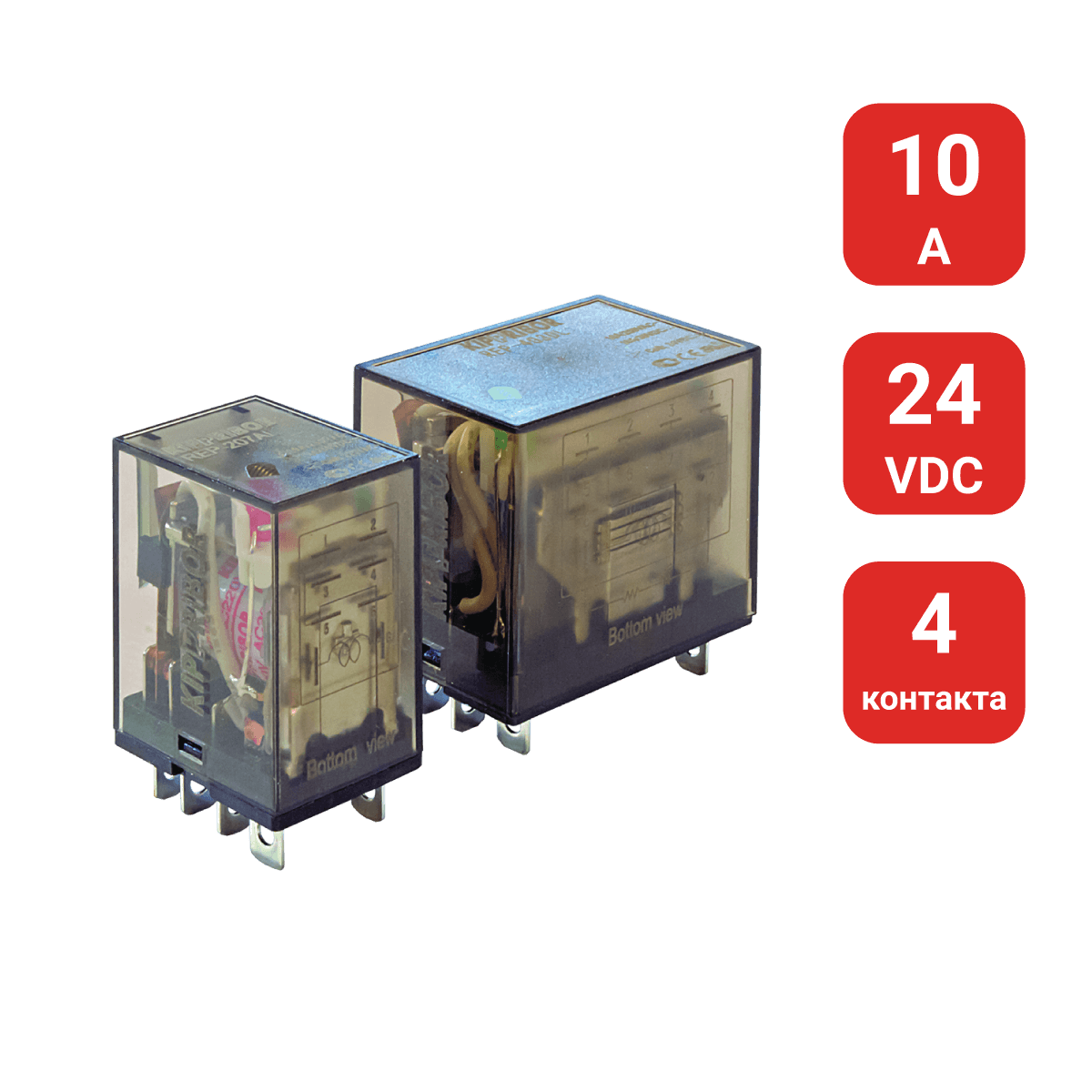 REP-403.DL 4-конт. реле, 24VDC, ток 10А, LED-индикатор REP-403.DL 4-конт. реле, 24VDC, ток 10А, LED-индикатор