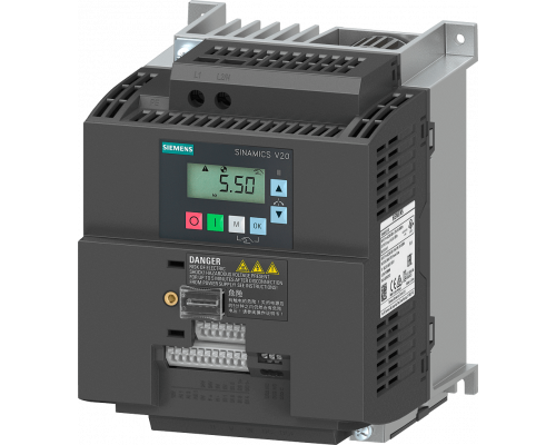 Siemens 6SL3210-5BB23-0UV1 Привод SINAMICS V20, 3 кВт, 200-240В, 47-63Гц, IP20, USS/Modbus RTU Siemens 6SL3210-5BB23-0UV1 Привод SINAMICS V20, 3 кВт, 200-240В, 47-63Гц, IP20, USS/Modbus RTU