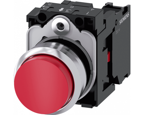 Siemens 3SU1150-0BB20-1CA0 Кнопка, 22mm, круглая, металлическая, красная, с держателем, 1nc, винтовые клеммы Siemens 3SU1150-0BB20-1CA0 Кнопка, 22mm, круглая, металлическая, красная, с держателем, 1nc, винтовые клеммы