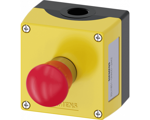 Siemens 3SU1851-0NA00-2AA2 Пост управления, 22mm, с круглым вырезом, металл, желтая крышка, 1 точка управления, аварийная кнопка Siemens 3SU1851-0NA00-2AA2 Пост управления, 22mm, с круглым вырезом, металл, желтая крышка, 1 точка управления, аварийная кнопка