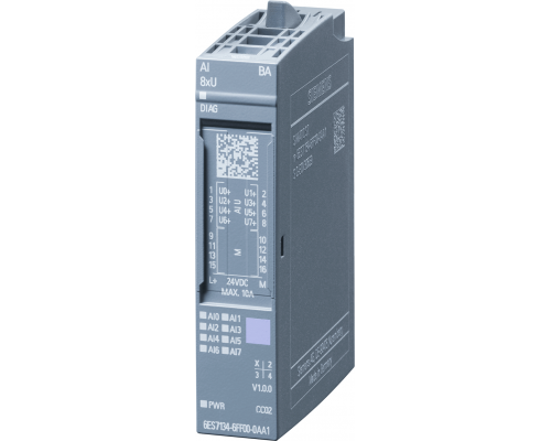 Siemens 6ES7134-6FF00-0AA1 Модуль аналогового ввода AI 8xu Basic для Simatic ET 200SP (16 бит, диагностика) Siemens 6ES7134-6FF00-0AA1 Модуль аналогового ввода AI 8xu Basic для Simatic ET 200SP (16 бит, диагностика)