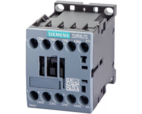 Siemens 3RH6122-1BB40 Реле контактора, 2 НО + 2 НЗ, DC 24 В, размер S00, винтовая клемма Siemens 3RH6122-1BB40 Реле контактора, 2 НО + 2 НЗ, DC 24 В, размер S00, винтовая клемма