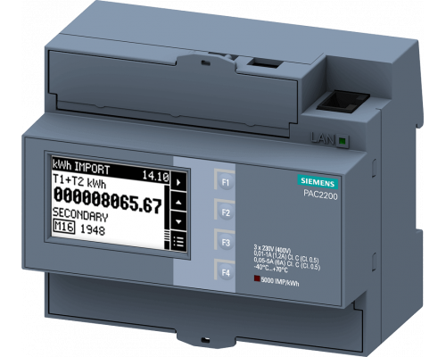 Siemens 7KM2200-2EA30-1JA1 Измерительный прибор для измерения энергии, 400 В, 230 В, 5 А, Modbus TCP + MID Siemens 7KM2200-2EA30-1JA1 Измерительный прибор для измерения энергии, 400 В, 230 В, 5 А, Modbus TCP + MID