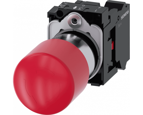 Siemens 3SU1150-1GB20-3CW0 Кнопка аварийного останова, грибовидная, 22 мм, металл, красная, с держателем, 1 нз, пружинные клеммы Siemens 3SU1150-1GB20-3CW0 Кнопка аварийного останова, грибовидная, 22 мм, металл, красная, с держателем, 1 нз, пружинные клеммы