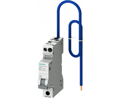 Siemens 5SV6016-7KP16 Комбинированный выключатель, 230 В, 6 кА, 1+N, C, 16 A, компактный, гибкое соединение Siemens 5SV6016-7KP16 Комбинированный выключатель, 230 В, 6 кА, 1+N, C, 16 A, компактный, гибкое соединение