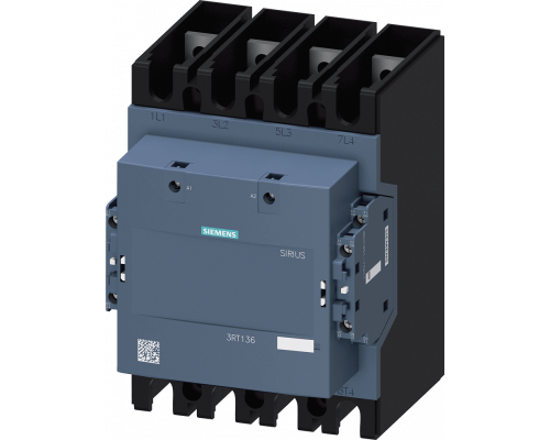 Siemens 3RT1363-6AF36 Контактор, переменного тока, 275 А/400 В, 40 °C, S10, четырехполюсный, 48–130 В ac/dc, 2 но + 2 нз Siemens 3RT1363-6AF36 Контактор, переменного тока, 275 А/400 В, 40 °C, S10, четырехполюсный, 48–130 В ac/dc, 2 но + 2 нз