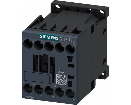 Siemens 3RT6517-1AB00 Контактор, переменный ток, 12А, 5,5 кВт/400В, 4 полюса, 24В, 50/60 Гц, контакты 2NO+2NC, клеммы, размер S00 Siemens 3RT6517-1AB00 Контактор, переменный ток, 12А, 5,5 кВт/400В, 4 полюса, 24В, 50/60 Гц, контакты 2NO+2NC, клеммы, размер S00