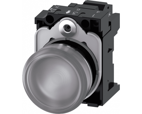 Siemens 3SU1153-6AA70-3AA0 Световой индикатор, 22mm, круглый, металлический глянцевый, с держателем Siemens 3SU1153-6AA70-3AA0 Световой индикатор, 22mm, круглый, металлический глянцевый, с держателем