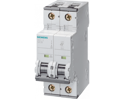 Siemens 5SY5202-6 Автомат защиты, 440 В DC, 400 В 10 кА AC, 2-пол., B, 2 A, Г = 70 мм Siemens 5SY5202-6 Автомат защиты, 440 В DC, 400 В 10 кА AC, 2-пол., B, 2 A, Г = 70 мм