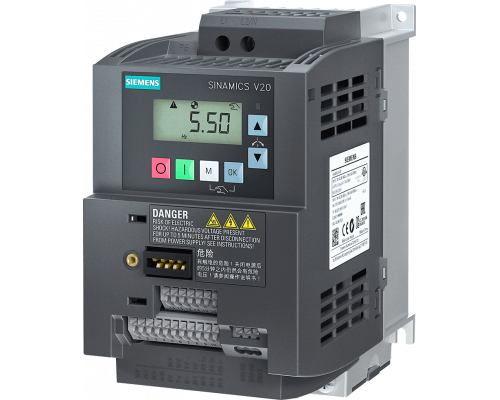 Siemens 6SL3210-5BB21-1BV1 Частотное преобразование Sinamics V20 1, 1 кВт, 200-240 В, 47-6 А, IP20/UL, USS/Modbus RTU Siemens 6SL3210-5BB21-1BV1 Частотное преобразование Sinamics V20 1, 1 кВт, 200-240 В, 47-6 А, IP20/UL, USS/Modbus RTU