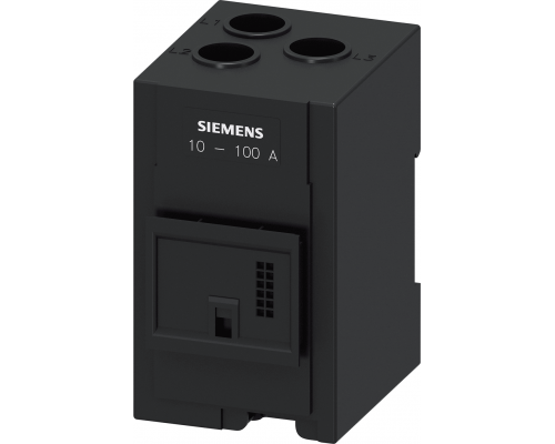 Siemens 3RB2906-2JG1 Трансформатор тока 10...100 А, S2/S3, для реле 3RB22/23, раздельный монтаж Siemens 3RB2906-2JG1 Трансформатор тока 10...100 А, S2/S3, для реле 3RB22/23, раздельный монтаж