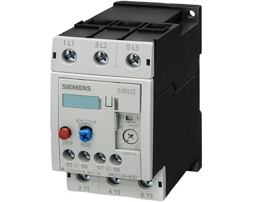 Siemens 3RU1136-4EB1 Реле перегрузки 22..32 A, 1НO+1НЗ, S2, Класс 10, Винтовые клеммы Siemens 3RU1136-4EB1 Реле перегрузки 22..32 A, 1НO+1НЗ, S2, Класс 10, Винтовые клеммы