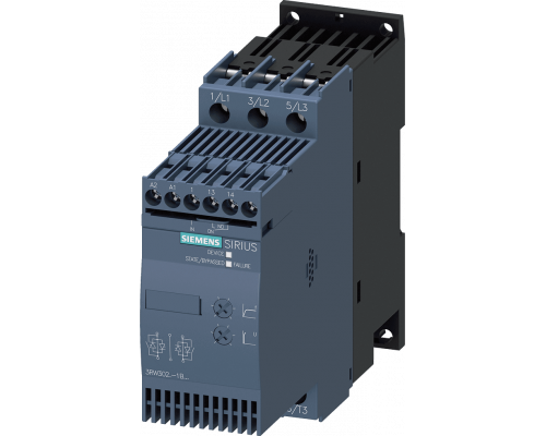 Siemens 3RW3026-1BB04 Устройство плавного пуска, типоразмер S0, 25A, 11 кВт/400V, до 40°C Siemens 3RW3026-1BB04 Устройство плавного пуска, типоразмер S0, 25A, 11 кВт/400V, до 40°C