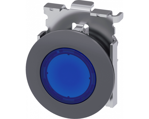 Siemens 3SU1061-0JB50-0AA0-Z Y19 Актуатор кнопки с подсветкой, 30mm, кругл., металл матовый, синяя кнопка, D19x40 Siemens 3SU1061-0JB50-0AA0-Z Y19 Актуатор кнопки с подсветкой, 30mm, кругл., металл матовый, синяя кнопка, D19x40