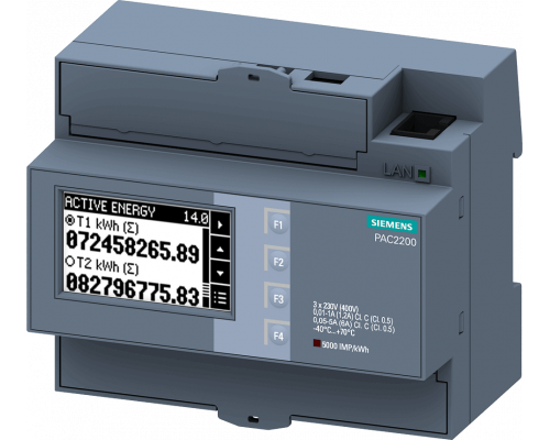 Siemens 7KM2200-2EA30-1EA1 Измерительный прибор для DIN-рейки, 400 В, 230 В, Modbus TCP, измерение энергии Siemens 7KM2200-2EA30-1EA1 Измерительный прибор для DIN-рейки, 400 В, 230 В, Modbus TCP, измерение энергии