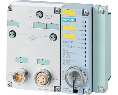 Siemens 6ES7516-2GN00-0AB0 ЦПУ CPU 1516F-2 PN Simatic DP для ET 200PRO с памятью 1,5/5 Мб Siemens 6ES7516-2GN00-0AB0 ЦПУ CPU 1516F-2 PN Simatic DP для ET 200PRO с памятью 1,5/5 Мб