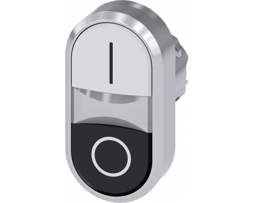 Siemens 3SU1051-3AB61-0AK0 Актуатор двойной кнопки с подсветкой, 22 мм, круглый, глянцевый металл, белая и черная кнопки Siemens 3SU1051-3AB61-0AK0 Актуатор двойной кнопки с подсветкой, 22 мм, круглый, глянцевый металл, белая и черная кнопки