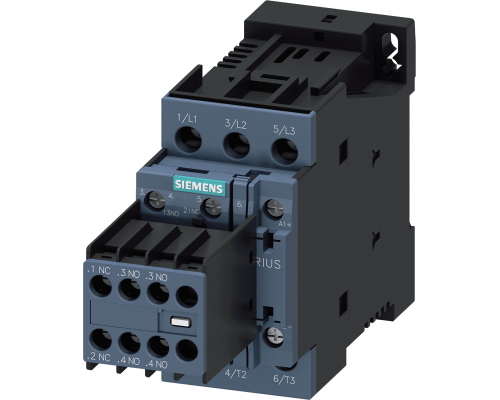 Siemens 3RT2025-1FB48-0ME1 Контактор, 3 полюса, AC-3, 7.5 кВт/400 В, 2NO+1NC, DC 24V, с интегрированным диодом, типоразмер S0 Siemens 3RT2025-1FB48-0ME1 Контактор, 3 полюса, AC-3, 7.5 кВт/400 В, 2NO+1NC, DC 24V, с интегрированным диодом, типоразмер S0