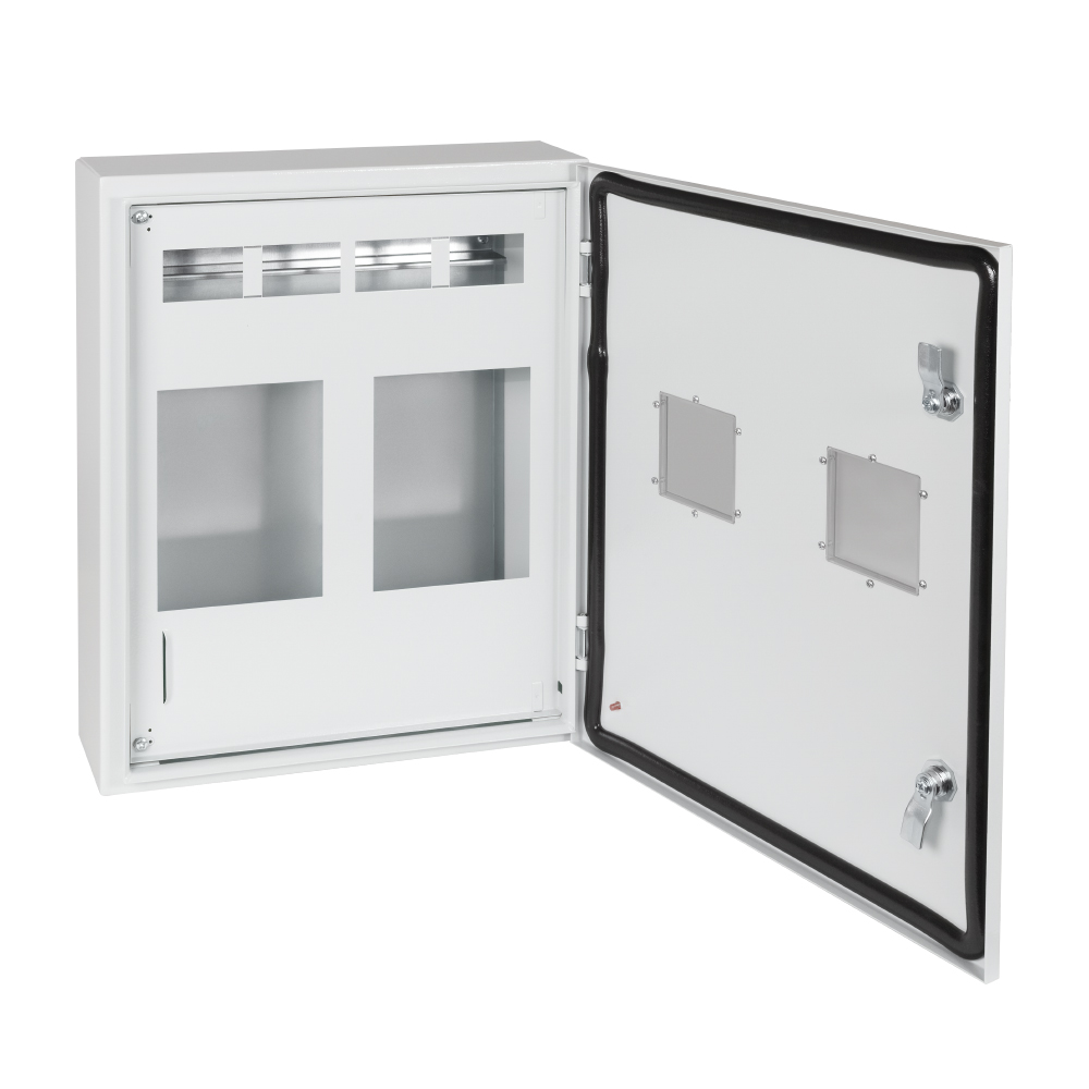 KEAZ Корпус металлический ЩУРн-ПРО-3х2-МП/18-550х470х147-IP66-УХЛ1 (3фх2 счетчика на МП с окном учета, 18 модулей, ПРО)-КЭАЗ KEAZ Корпус металлический ЩУРн-ПРО-3х2-МП/18-550х470х147-IP66-УХЛ1 (3фх2 счетчика на МП с окном учета, 18 модулей, ПРО)-КЭАЗ