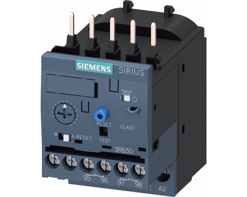 Siemens 3RB3016-1NB0 Реле перегрузки для электродвигателя, 0.32...1.25 А, типоразмер S00, класс 10 Siemens 3RB3016-1NB0 Реле перегрузки для электродвигателя, 0.32...1.25 А, типоразмер S00, класс 10