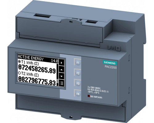 Siemens 7KM2200-2EA40-1DA1 Измерительный прибор для измерения энергии, 400 В, 230 В, 65 А, Modbus RTU Siemens 7KM2200-2EA40-1DA1 Измерительный прибор для измерения энергии, 400 В, 230 В, 65 А, Modbus RTU