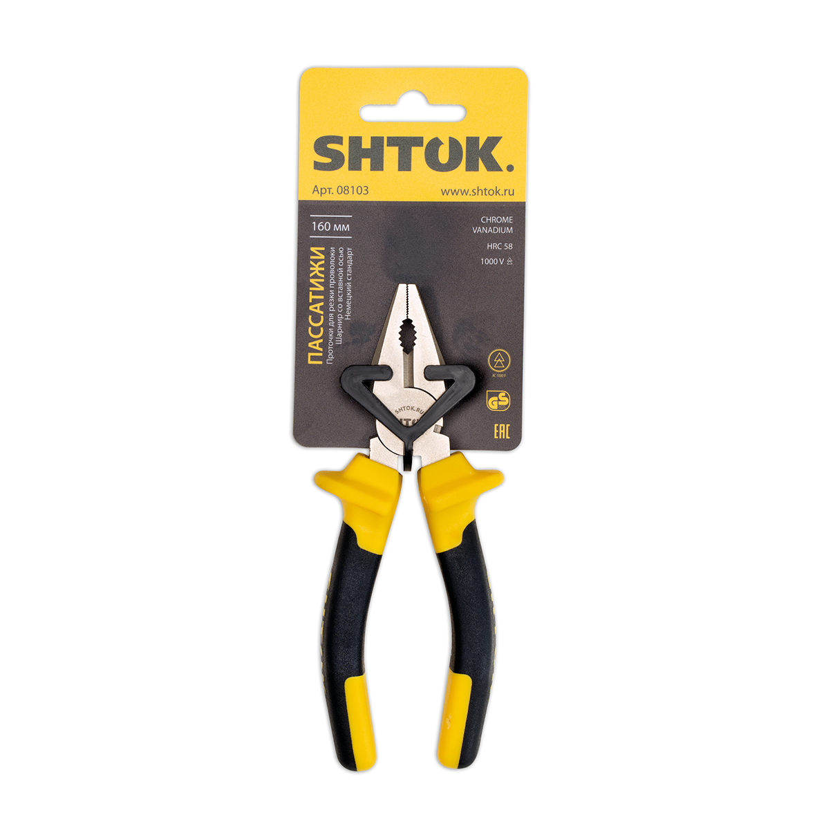 KEAZ Пассатижи 1000В 160 мм, SHTOK. 08103 KEAZ Пассатижи 1000В 160 мм, SHTOK. 08103