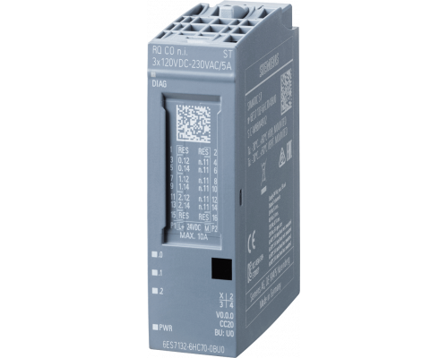 Siemens 6ES7132-6HC70-0BU0 Модуль релейных выходов Simatic ET 200SP, 3 переключаемых контакта, 3x120VDC/230VAC/5A Siemens 6ES7132-6HC70-0BU0 Модуль релейных выходов Simatic ET 200SP, 3 переключаемых контакта, 3x120VDC/230VAC/5A