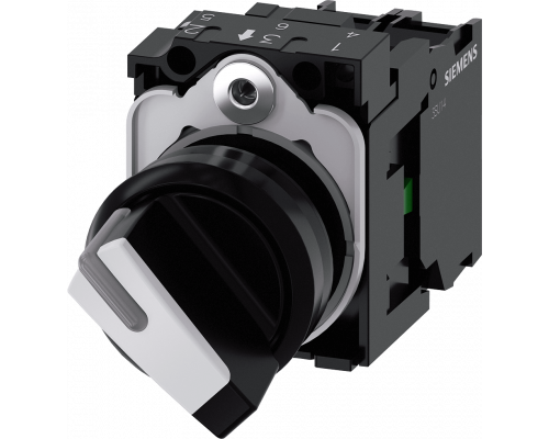 Siemens 3SU1103-2BF64-1BA0 Тумблер с подсветкой, 22 мм, кругл., пластмасса, белый, рычаг, 2 положения, 110 В AC Siemens 3SU1103-2BF64-1BA0 Тумблер с подсветкой, 22 мм, кругл., пластмасса, белый, рычаг, 2 положения, 110 В AC