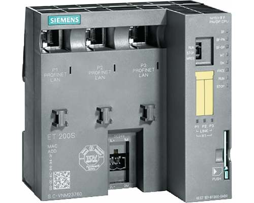 Siemens 6ES7151-8FB01-0AB0 Модуль ЦПУ SIMATIC DP IM 151-8F PN/DP CPU для ET200S с 256 Кб памяти и Profinet Siemens 6ES7151-8FB01-0AB0 Модуль ЦПУ SIMATIC DP IM 151-8F PN/DP CPU для ET200S с 256 Кб памяти и Profinet