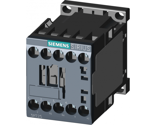 Siemens 3RT2518-1AK60 Контактор, переменного тока, 7.5 кВт/400 В, 22А, 4-полюсный, 2НО+2НЗ, S00 Siemens 3RT2518-1AK60 Контактор, переменного тока, 7.5 кВт/400 В, 22А, 4-полюсный, 2НО+2НЗ, S00