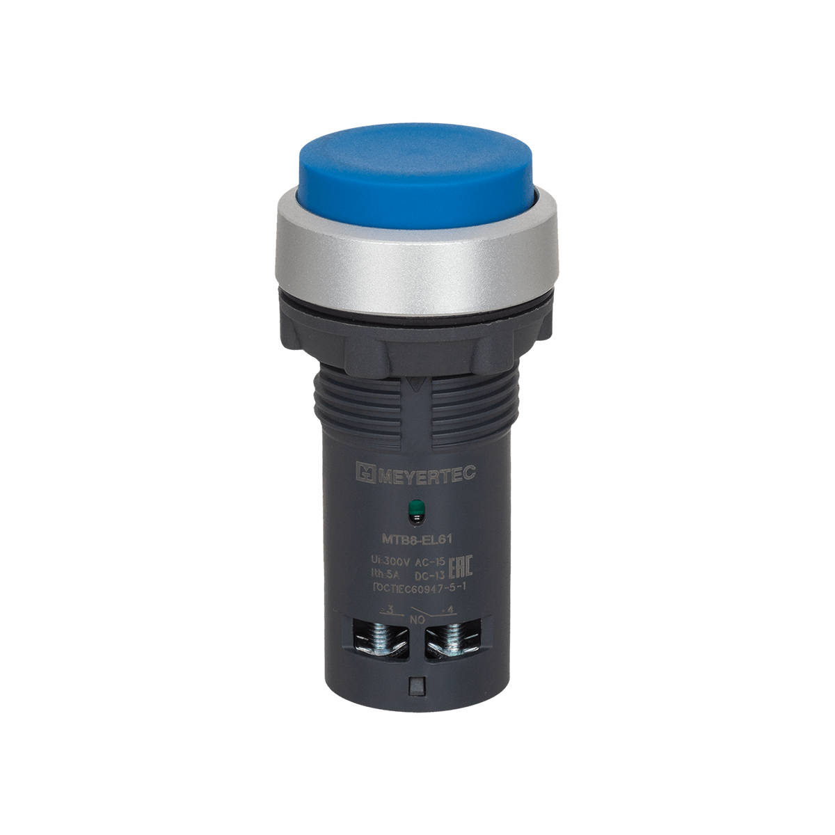 MTB8-EL61 Кнопка синяя выступающая, с возвратом, 1NO, IP65, пластик MTB8-EL61 Кнопка синяя выступающая, с возвратом, 1NO, IP65, пластик