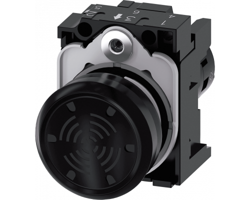 Siemens 3SU1200-6LB10-1AA0 Акустический сигнализатор, 22 мм, черный цвет, пластиковый корпус, непрерывный тон 4,5 кГц, IP69 Siemens 3SU1200-6LB10-1AA0 Акустический сигнализатор, 22 мм, черный цвет, пластиковый корпус, непрерывный тон 4,5 кГц, IP69