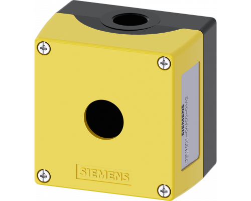 Siemens 3SU1851-0AA00-0AA2 Пустой корпус для поста управления с кнопкой 22mm, металл, желтая крышка, 1 точка управления Siemens 3SU1851-0AA00-0AA2 Пустой корпус для поста управления с кнопкой 22mm, металл, желтая крышка, 1 точка управления