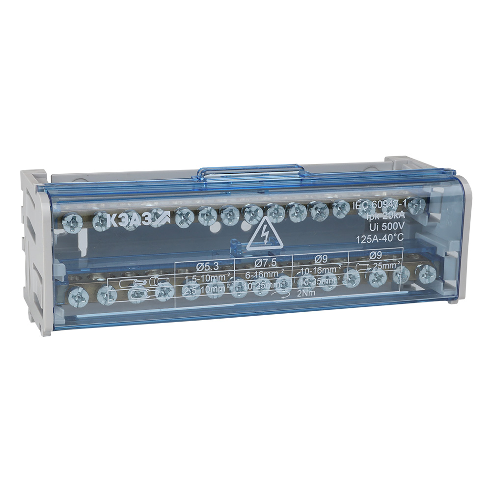 KEAZ Шина N нулевая на DIN-рейку в корпусе-2х15групп-КЭАЗ KEAZ Шина N нулевая на DIN-рейку в корпусе-2х15групп-КЭАЗ