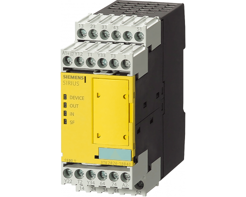Siemens 3TK2826-1BB40 Реле безопасности с цепями размыкания (RC), 24 В DC, 45.0 мм, винтовые клеммы, RC мгновенного действия: 4S, RC с задержкой: 0, MK: 3, 8-функциональный селекторный переключатель Siemens 3TK2826-1BB40 Реле безопасности с цепями размыкания (RC), 24 В DC, 45.0 мм, винтовые клеммы, RC мгновенного действия: 4S, RC с задержкой: 0, MK: 3, 8-функциональный селекторный переключатель