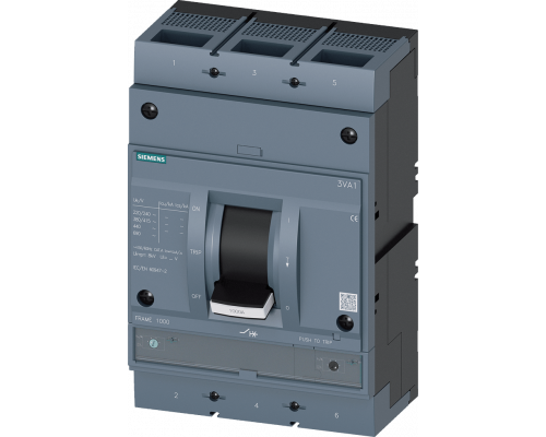 Siemens 3VA1580-6EF32-0AA0 Автоматический выключатель, Frame 1000, Breaking Capacity 70kA, In=800A, Ir=560A-800A, Ii=5..10 x In Siemens 3VA1580-6EF32-0AA0 Автоматический выключатель, Frame 1000, Breaking Capacity 70kA, In=800A, Ir=560A-800A, Ii=5..10 x In