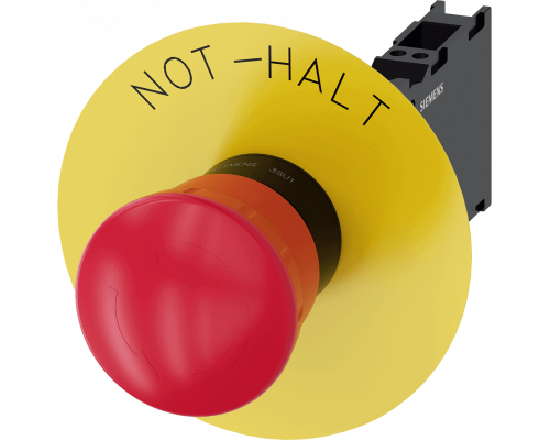 Siemens 3SU1100-1HB20-3FH0 Аварийная грибовидная кнопка, 22mm, пластик, красная, с фиксацией, 1NO+1NC, с держателем Siemens 3SU1100-1HB20-3FH0 Аварийная грибовидная кнопка, 22mm, пластик, красная, с фиксацией, 1NO+1NC, с держателем