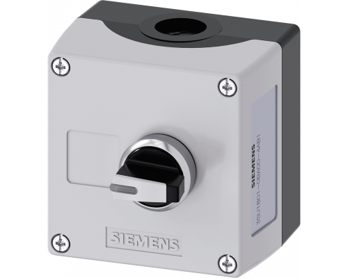 Siemens 3SU1801-0BA00-4AB1 Корпус для командных устройств 22 мм, пластмасса, серый цвет, рычаг черный, 3 положения, пружинные клеммы Siemens 3SU1801-0BA00-4AB1 Корпус для командных устройств 22 мм, пластмасса, серый цвет, рычаг черный, 3 положения, пружинные клеммы
