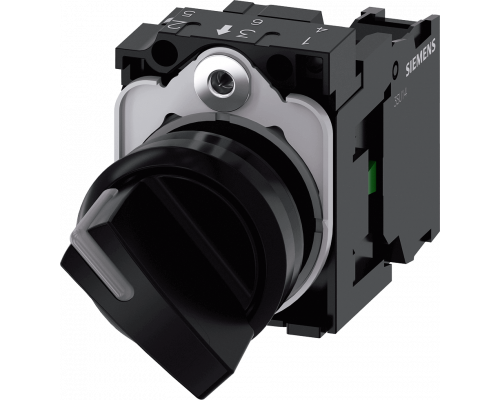 Siemens 3SU1100-2BF10-1BA0 Тумблер с подсветкой, 22 мм, кругл., пластмасса, черный, рычаг, 2 положения o-i Siemens 3SU1100-2BF10-1BA0 Тумблер с подсветкой, 22 мм, кругл., пластмасса, черный, рычаг, 2 положения o-i