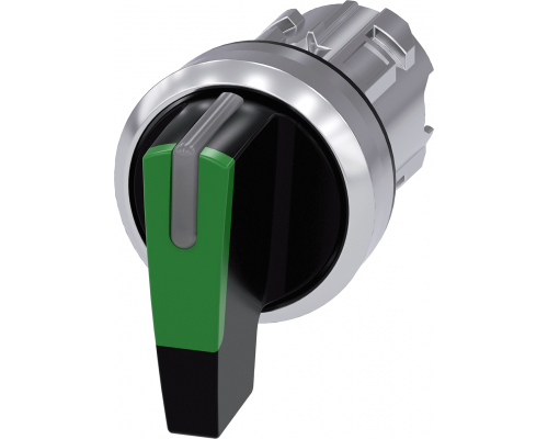Siemens 3SU1052-2CM40-0AA0 Актуатор поворотного переключателя с подсветкой, 22мм, круглый, металл, рукоятка черная с зеленой вставкой, 3 положения Siemens 3SU1052-2CM40-0AA0 Актуатор поворотного переключателя с подсветкой, 22мм, круглый, металл, рукоятка черная с зеленой вставкой, 3 положения