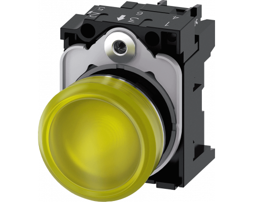 Siemens 3SU1156-6AA30-1AA0 Световой индикатор, 22mm, круглый, металлический, с держателем и модулем подсветки Siemens 3SU1156-6AA30-1AA0 Световой индикатор, 22mm, круглый, металлический, с держателем и модулем подсветки