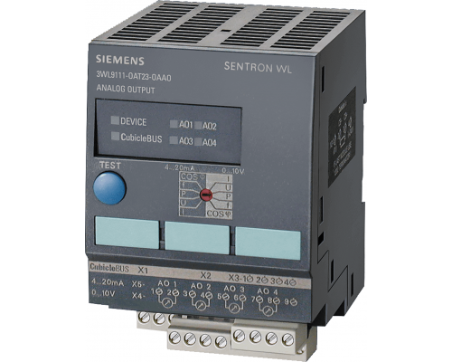 Siemens 3WL9111-0AT23-0AA0 Модуль аналоговых выходов для автоматических выключателей 3WL, подключаемый на шину cubicle bus Siemens 3WL9111-0AT23-0AA0 Модуль аналоговых выходов для автоматических выключателей 3WL, подключаемый на шину cubicle bus