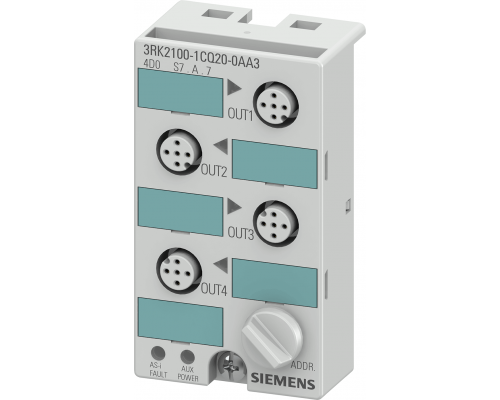 Siemens 3RK2100-1CQ20-0AA3 Модуль As-i компактный k45, IP67, A/B-Slave (Spec 3.0), 4DO, PNP Siemens 3RK2100-1CQ20-0AA3 Модуль As-i компактный k45, IP67, A/B-Slave (Spec 3.0), 4DO, PNP