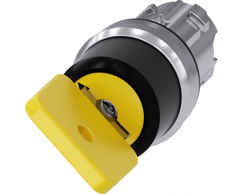 Siemens 3SU1050-4JC01-0AA0 Актуатор поворотного переключателя с ключом o.m.r., 22mm, кругл., глянцевый металл, номер замка 73033, чёрный / жёлтый, с 2 ключами, 2 коммутационных положения Siemens 3SU1050-4JC01-0AA0 Актуатор поворотного переключателя с ключом o.m.r., 22mm, кругл., глянцевый металл, номер замка 73033, чёрный / жёлтый, с 2 ключами, 2 коммутационных положения