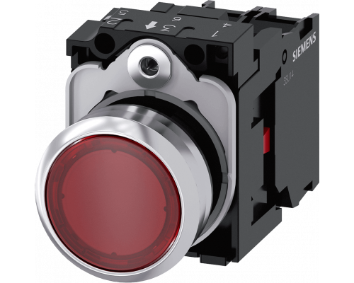 Siemens 3SU1156-0AB20-1CA0 Кнопка с подсветкой, 22mm, металлическая, круглая, красная, плоская, контакты мгновенного действия Siemens 3SU1156-0AB20-1CA0 Кнопка с подсветкой, 22mm, металлическая, круглая, красная, плоская, контакты мгновенного действия