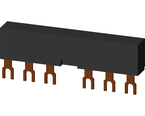Siemens 3RV1915-2AB Шинка 3-фазная, модульное расстояние 55 мм, для 2 автоматических выключателей и аксессуаров Siemens 3RV1915-2AB Шинка 3-фазная, модульное расстояние 55 мм, для 2 автоматических выключателей и аксессуаров