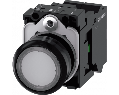 Siemens 3SU1102-0AB70-3BA0 Кнопка с подсветкой, 22mm, круглая, пластик, прозрачная, плоская, контакты мгновенного действия Siemens 3SU1102-0AB70-3BA0 Кнопка с подсветкой, 22mm, круглая, пластик, прозрачная, плоская, контакты мгновенного действия